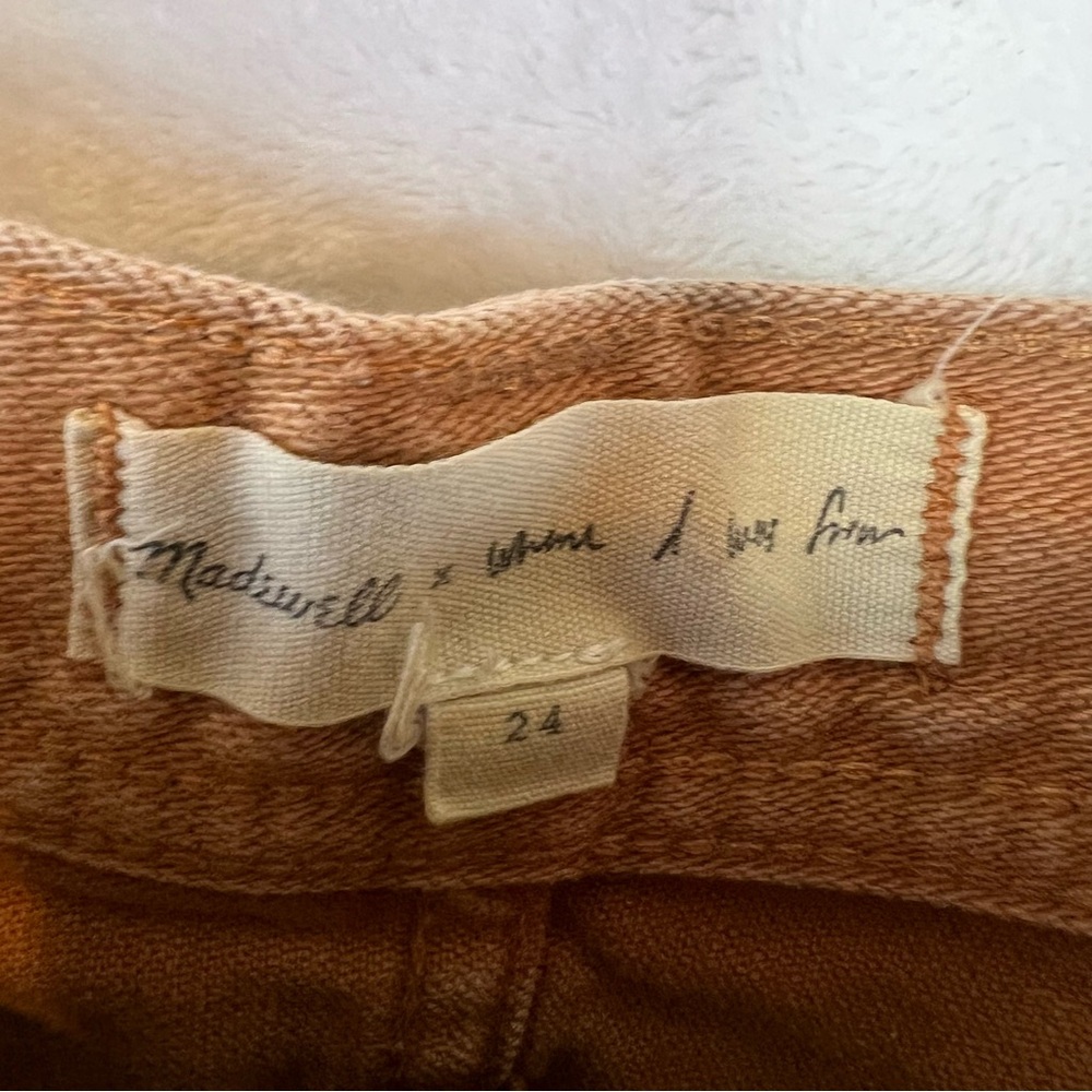 Madewell Where I was From shorts Orange Denim w‎ embroidered heart on butt sz 24 - Picture 6 of 10